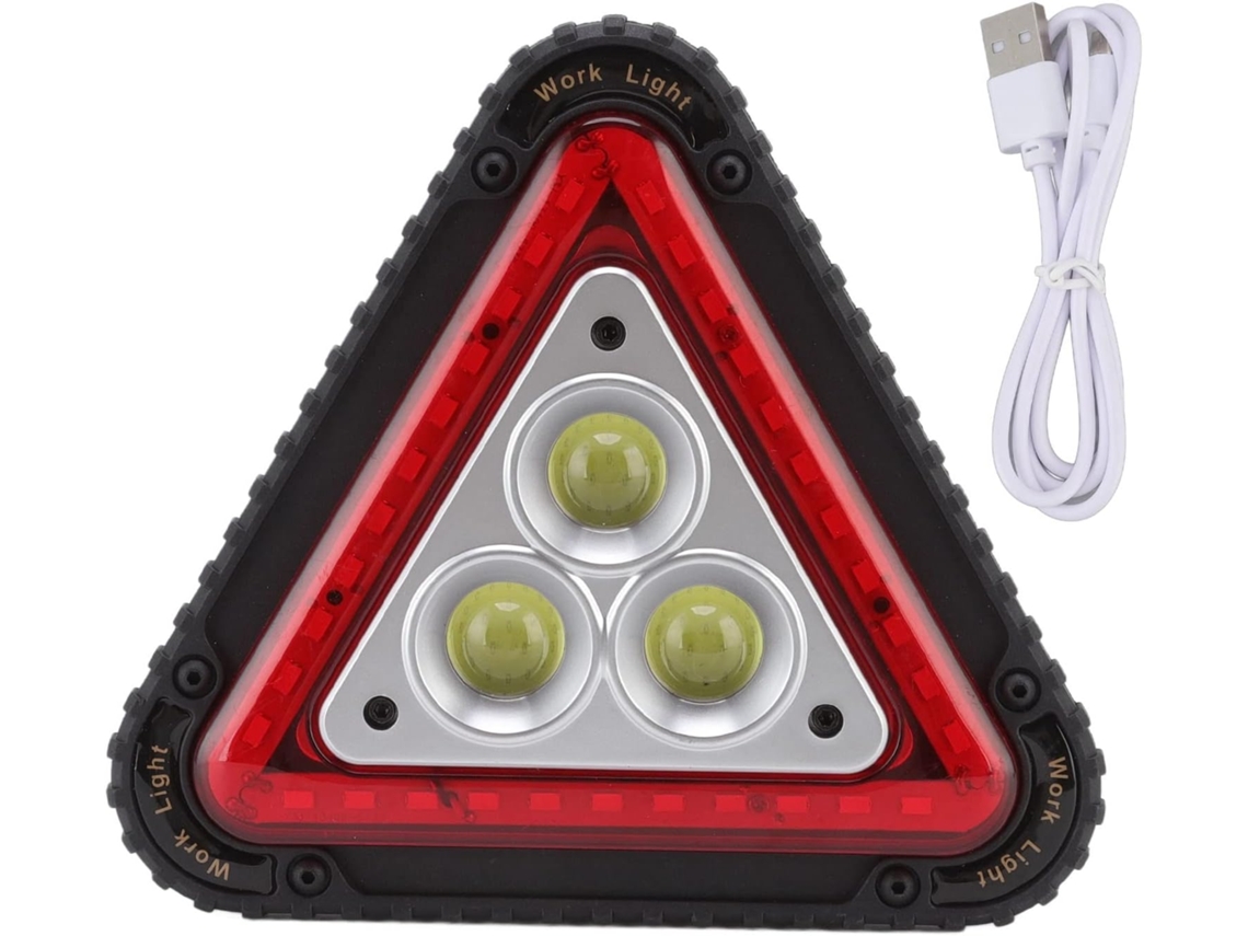 Farol De Trabalho Multifuncional Com Triângulo Advertência, Luz De Reparo Automotivo Com Carregamento Usb, Holofote Led