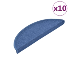 Conjunto de 10 Tapetes de Escada Azul Semicircular MAISON EXCLUSIVE (56x17x3 cm)