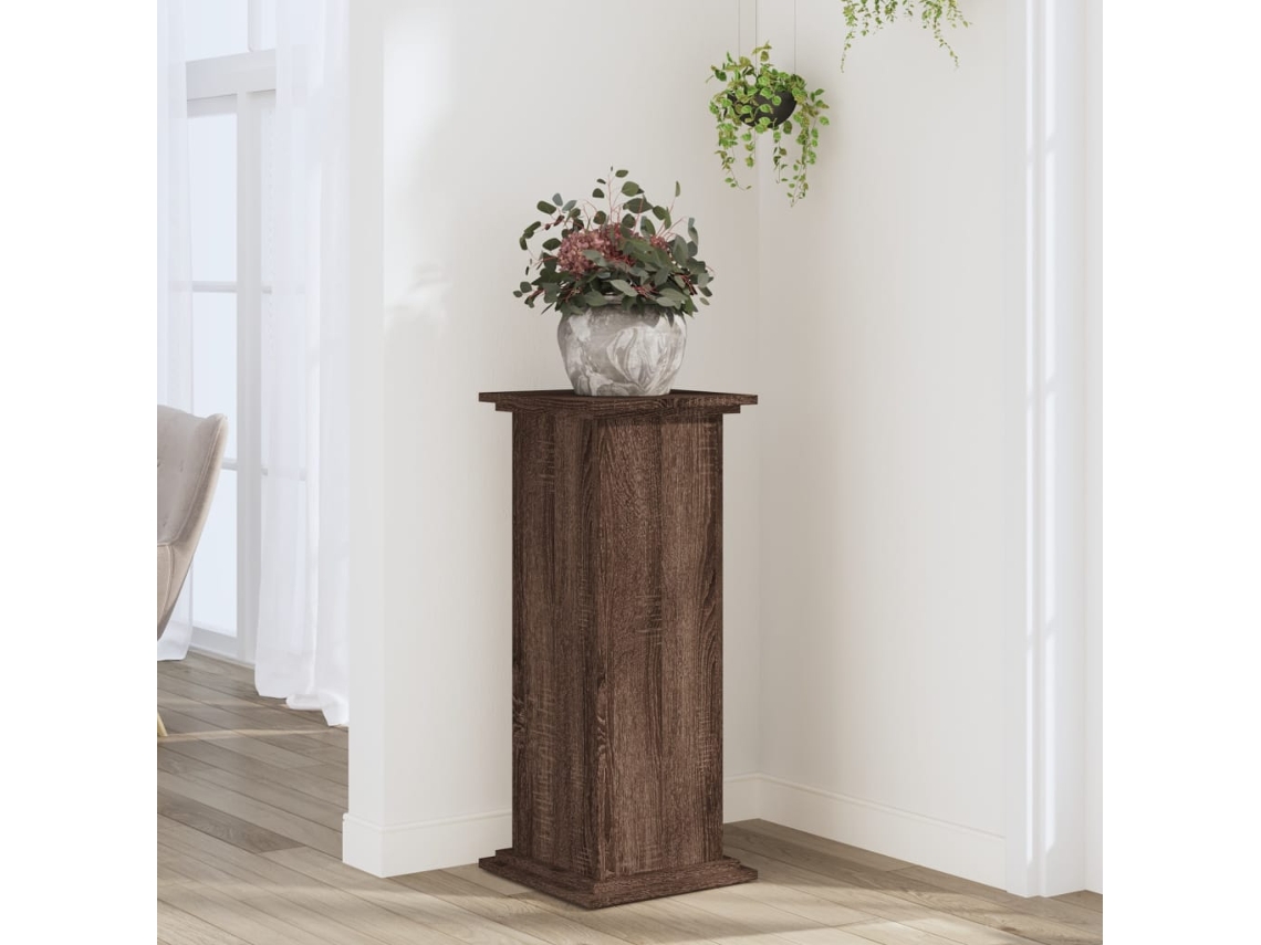 Vidaxl Suporte P/ Plantas 33x33x80 Cm Deriv. Madeira Carvalho Castanho