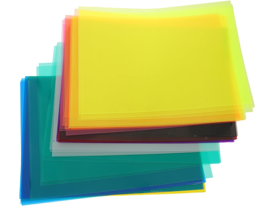 50 Folhas De Celofane De Pvc Flexível Multicolorido Para