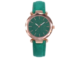 Relógio de Pulso Feminino de Couro Pu com Textura Mate Estilo Fashion Vansvar (verde)