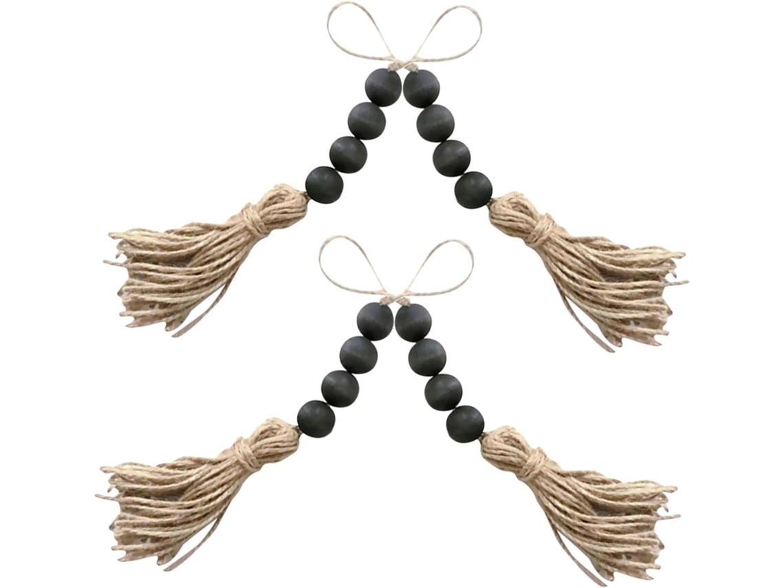 4 Peças De Decoração Com Pompons Em Bois Foé Rustique Para Maison Et Boutique,
