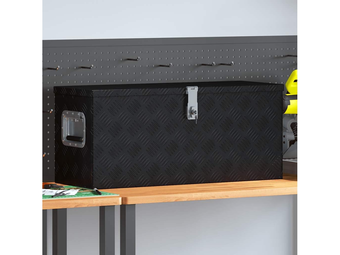 Vidaxl Caixa De Alumínio 80x30x35 Cm Preto
