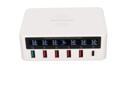 Carregador Multi porta EOOCOO com 6 USB 100W Carregamento Rápido