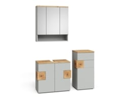 Conjunto Mobiliário de Casa de Banho Eden Cinza Moderno 2 Peças VICCO