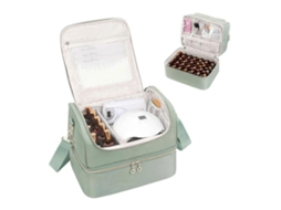 25 26 Nail Polish Organizer Case, Supplies Storage Box Holds 45 Bottles Lamp, Travel Tech Carrying Case GOKOCO