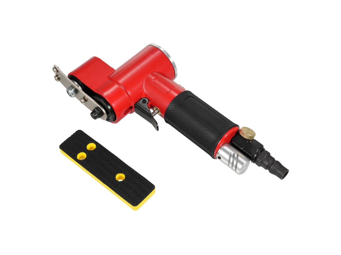 Mini lixadeira pneumática de linha reta com movimento alternativo, polidora pneumática manual para móveis, madeira e metal com 1 disco de lixa.