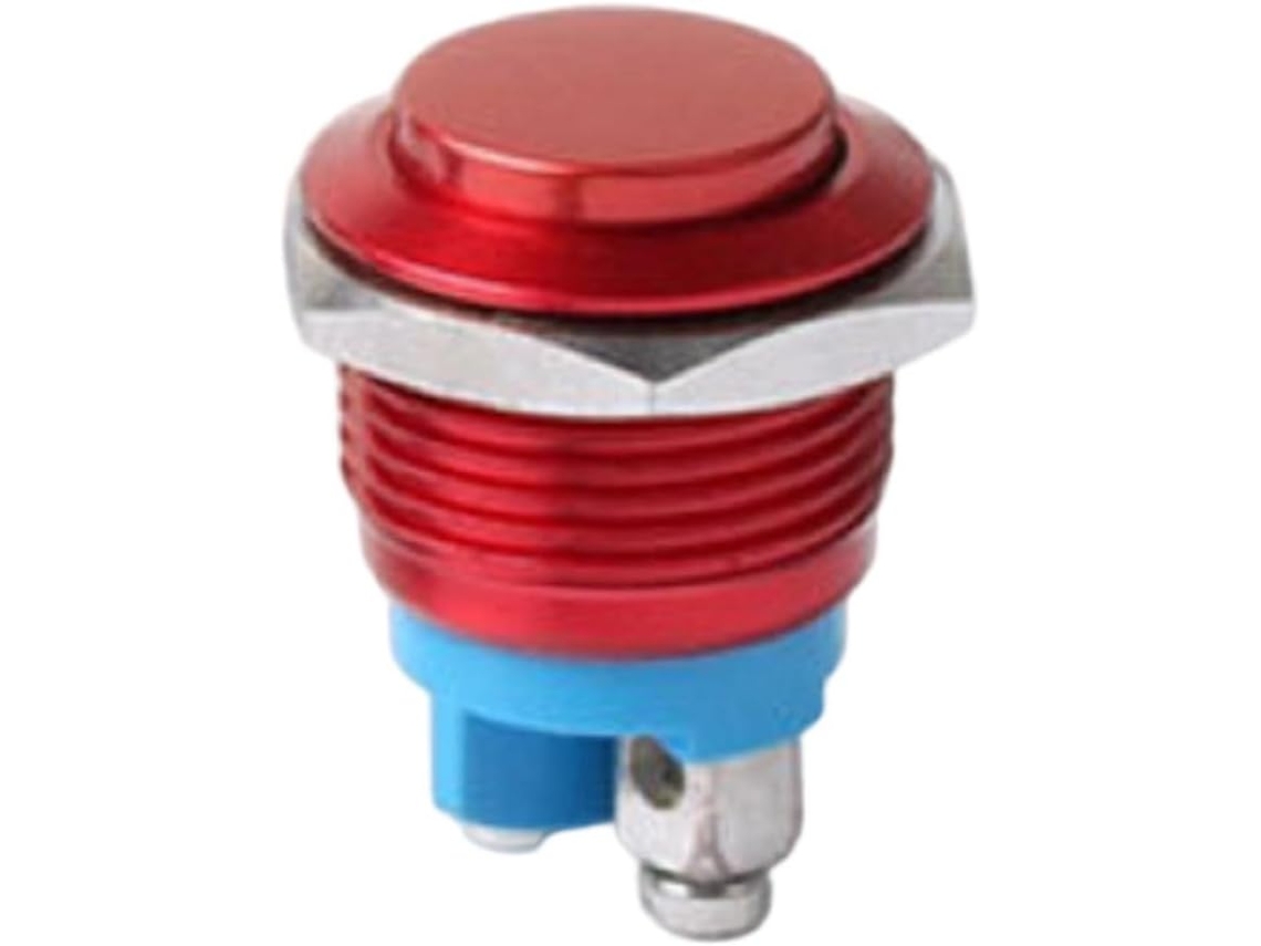 Botão De Pressão Metálico 16mm, À Prova D Água Ip66, Acionamento Momentâneo Com Terminal De Fuso, 12-24v,