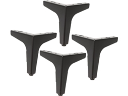 Kallory Conjunto De 4 Pés Metal Triangulares Para Móveis, Para Cômoda, Cadeira, Sofá E Mesa