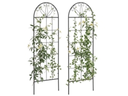 Treliça De Jardim, Conjunto De 2, Suporte Metálico Para Plantas Trepadeiras - 51 X 152 Cm, Preta