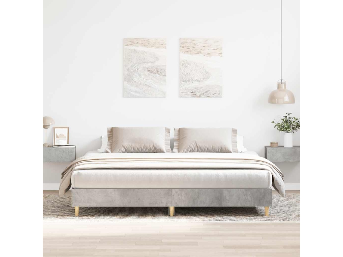Vidaxl Estrutura Cama S/ Colchão 180x200cm Cinza Cimento