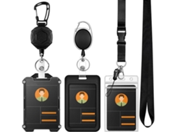 Kit Com 3-porta Crachás Retráteis, Porta Cartões De Identificação Clipe Reforçado Crachás Retrátil Ideal