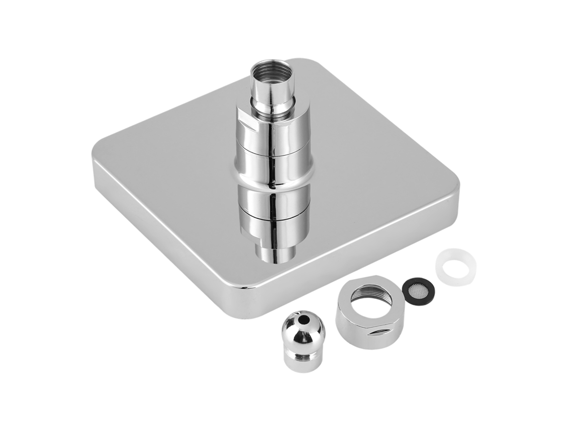 Cabeça De Chuveiro Quadrada Led 3 Cores 6 Polegadas