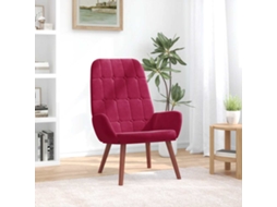 Vidaxl Cadeira De Descanso Veludo Vermelho Tinto