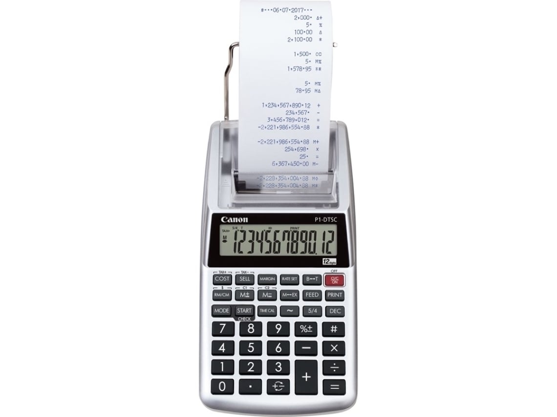 Calculadora Função Impressão Cinza 12 Dígitos, Escritório Adaptável Contabilidade, Silenciosa. STELASPLEN