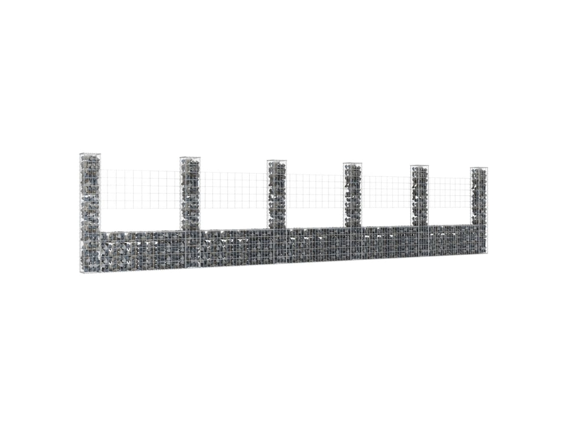 Cesto Gabiã£o Em Forma De U C/ 6 Postes 620x20x150 Cm Ferro DKD HOME DECOR