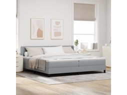 Vidaxl Cama Box Com Cabeceira Cinzento-claro 200 X 200 Cm Tecido