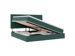 Cama com Arrumação e Colchão Verde Escuro 200 X 200 Cm Veludo MAISON EXCLUSIVE
