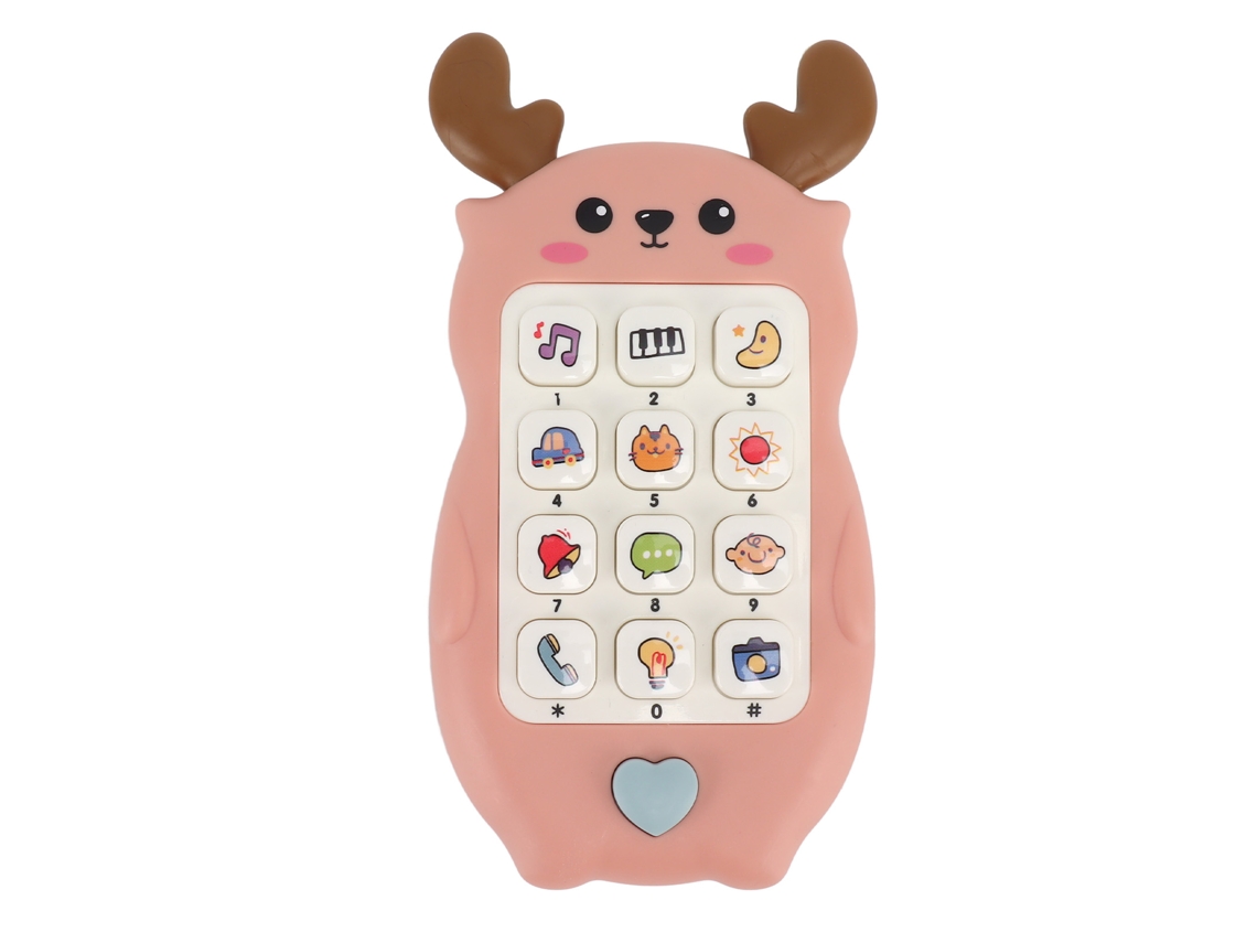 Juguete Telefone Bebê Interativo Com Música E Luzes Mastigável Educativo Eletrônico Smartphone Bebê Rosa