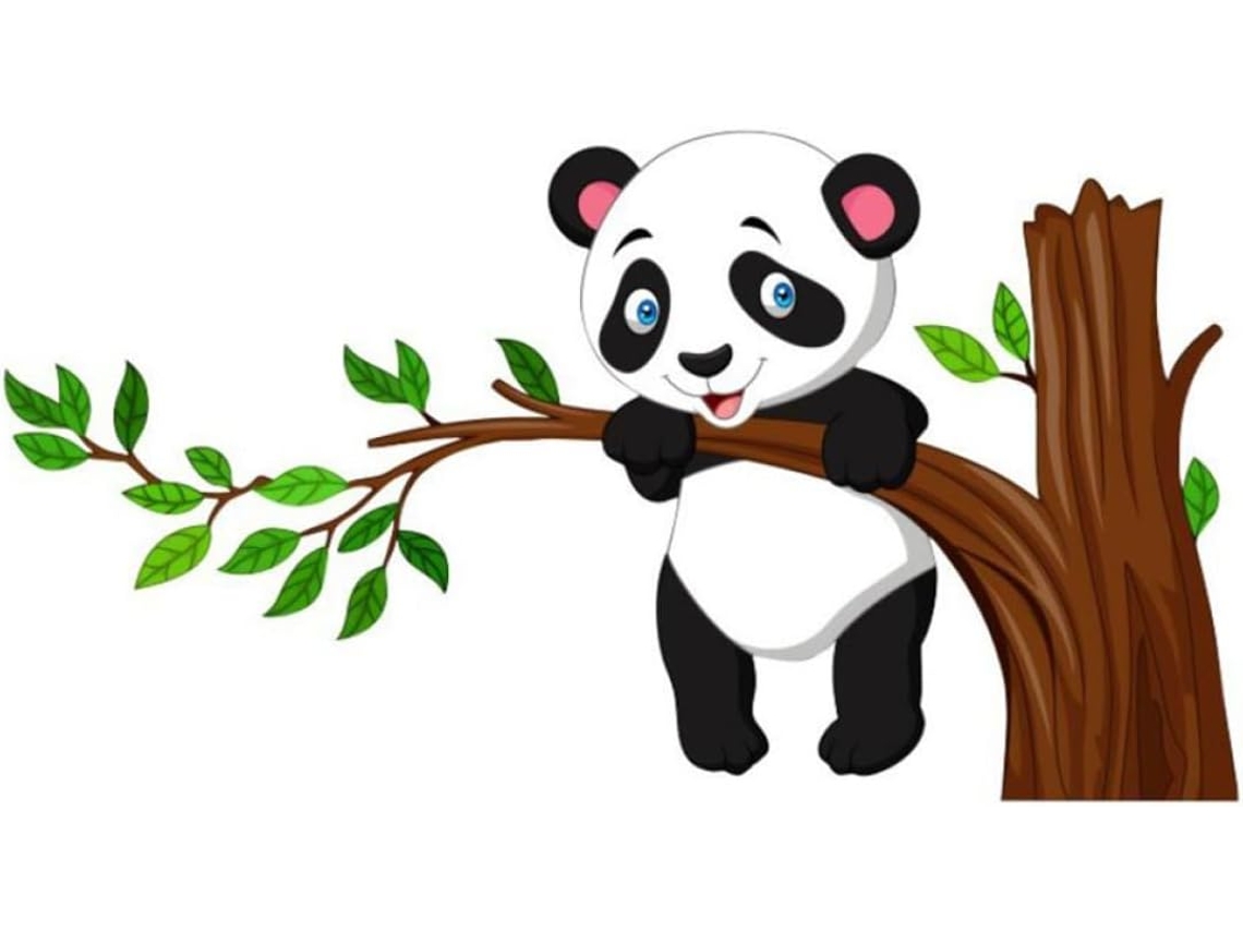Adesivo Parede Panda Pvc Seguro Resíduos Design Animal Quartos Meninos Meninas Fundos Fofo GOKOCO
