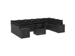 Garden Sofa Set, Garden Sofa Sets Vidaxl Preto Rattan / Vime (n/a)