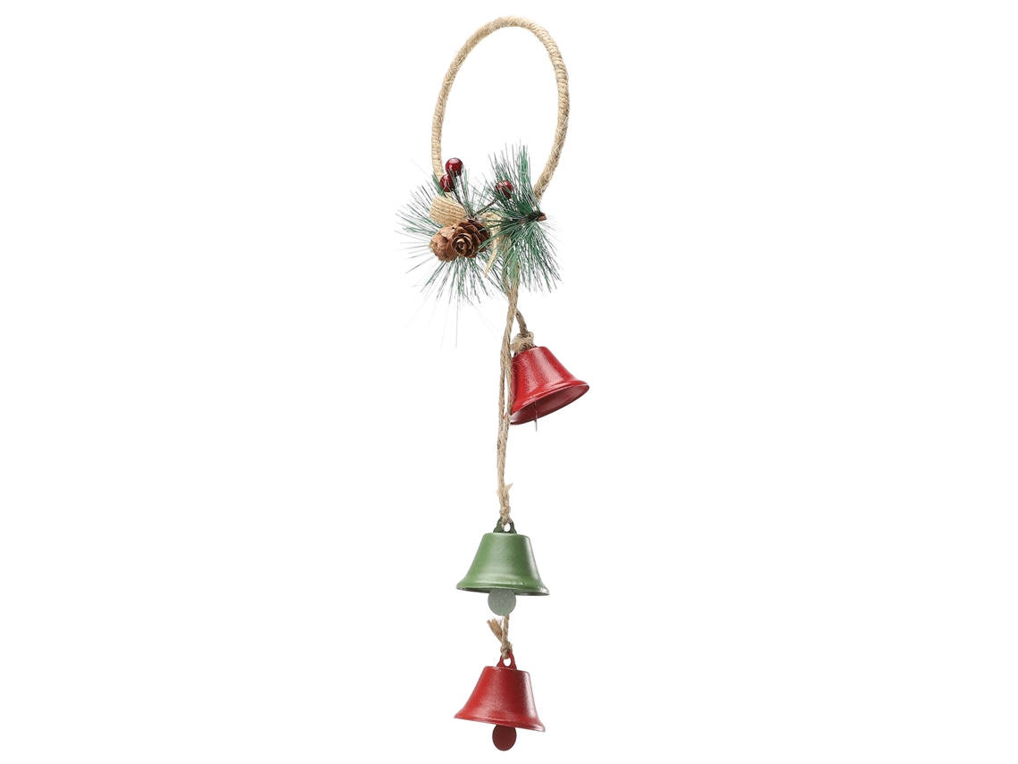 Laxiscreed Iron Bell De Natal Pintada, Decoração E Presente Natalício Com Argola De Chifre