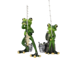 Kichouse Kit de 2 Peças de Sapos Decorativos para Jardim, Feitos de Resina Às Intempéries. Design Leve e Detalhado, CHABERLU