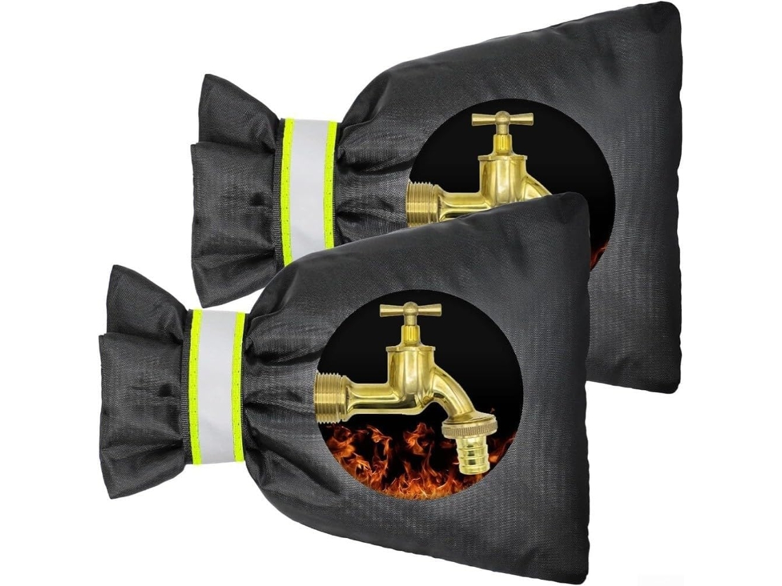 Outdoor Faucet Cover Winter Insulated Spigot Protector Waterproof 210d Oxford Cloth With Cotton Lining And Reflective