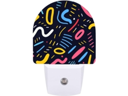 Luminárias Noturnas De Parede Com Plugue, Com Linhas Impressas Simples, Luzes Noturnas De Led Com Sensor, Luz Noturna