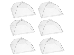 Cloches De Alimentação Pop-up Em Rede (6 Unidades) - Grande E Alta 43x43x25cm - Para Exterior,barracas,piqueniques,churrascos - Reutilizável E Dobráve