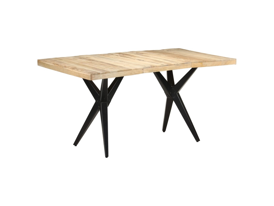 Vidaxl Mesa De Jantar 160x80x76 Cm Madeira De Mangueira Áspera