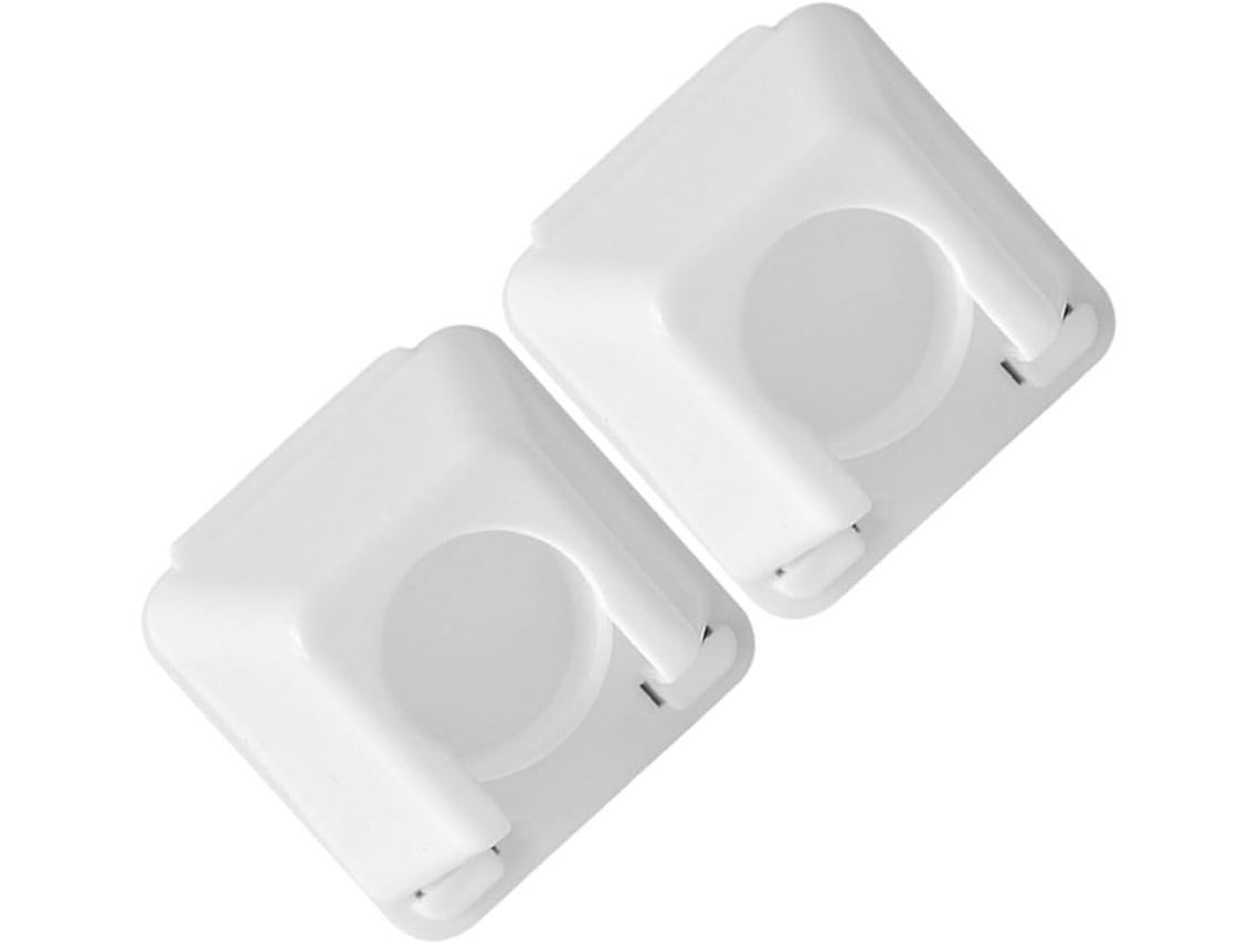 Suportes De Varão Cortina Mipcase Em Plástico Resistente, 2 Peças, Com Tampa, Instalação Sem Furos, Para Uso Doméstico E