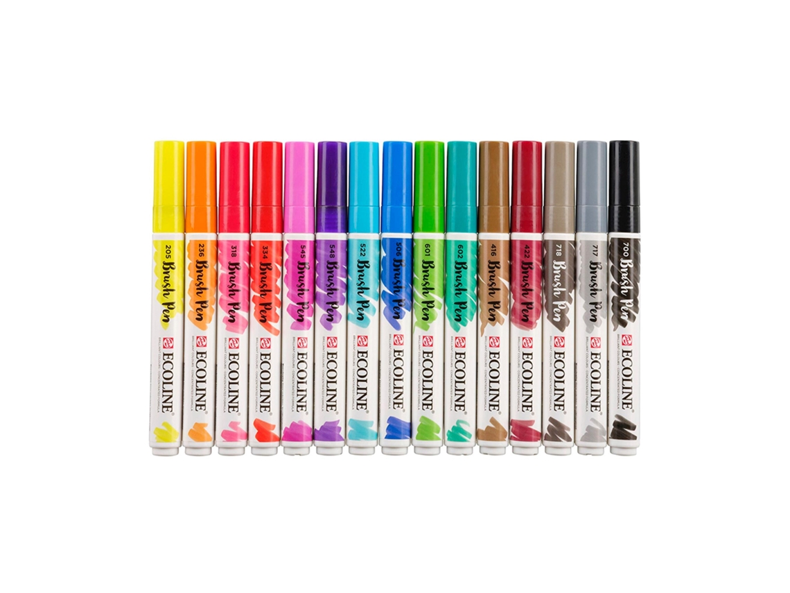 Conjunto 15 Marcadores Pincel Ecoline