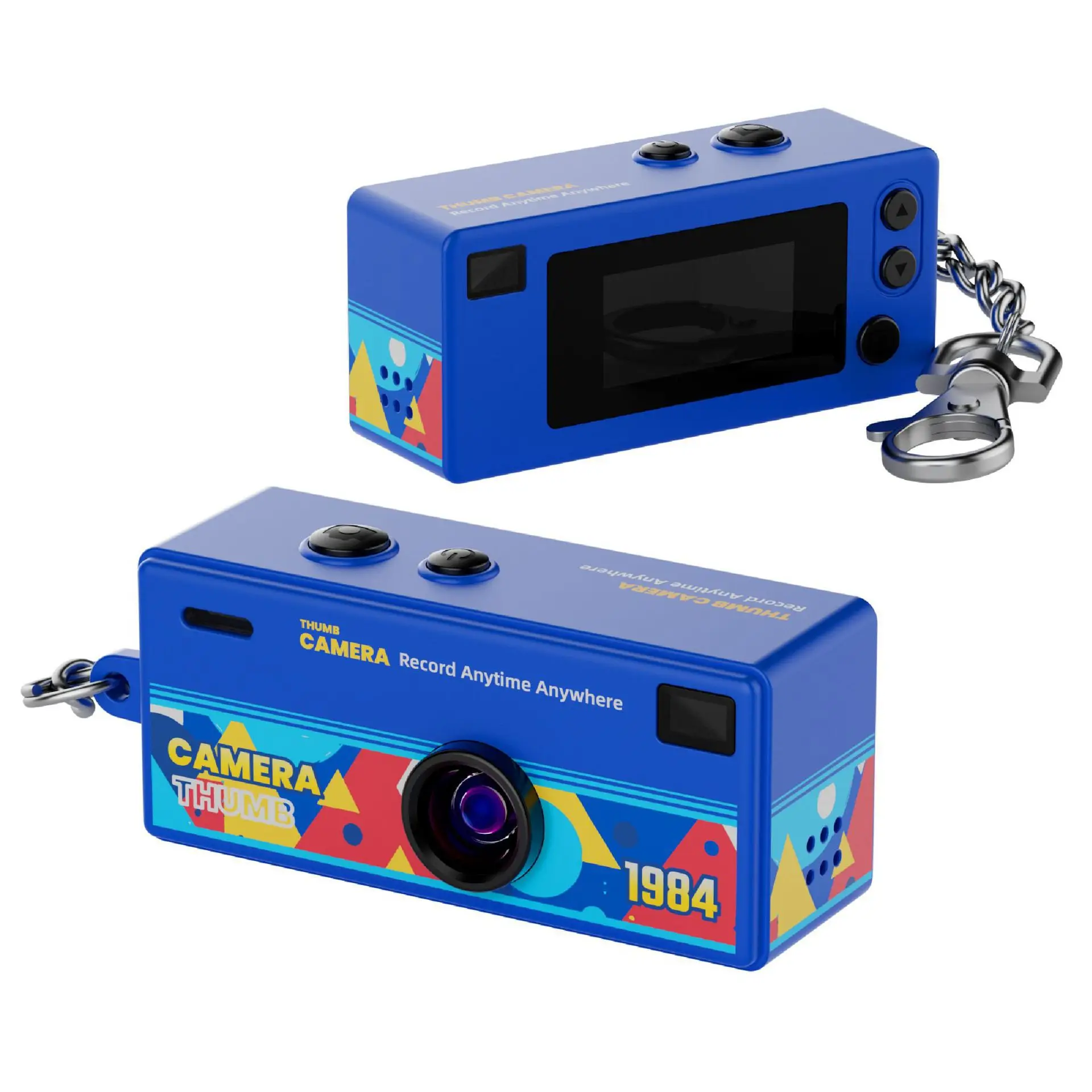 (azul - 128g) 0,96 Polegadas - Mini Câmera Retrô - 1080p - Filmadora Ultracompacta - Com Flash