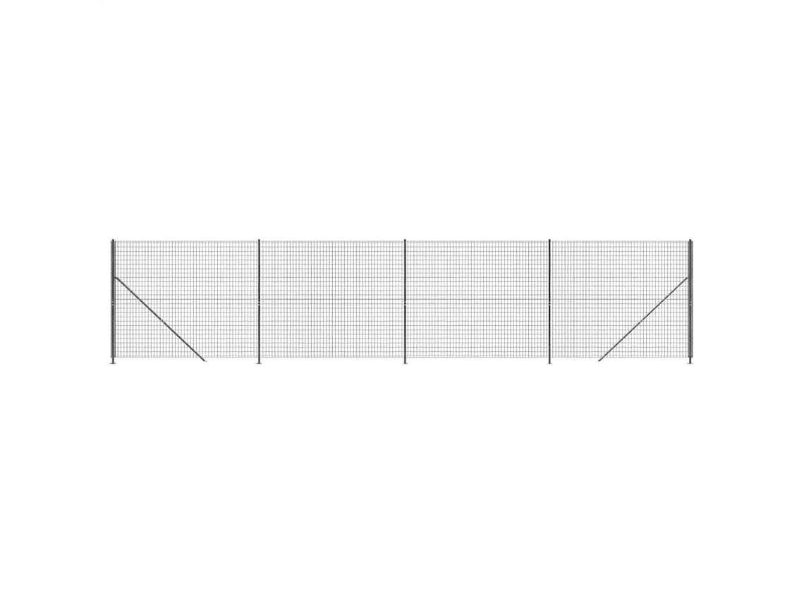 Cerca de Malha de Arame com Flange 1.4X10 M Antracite VIDAXL
