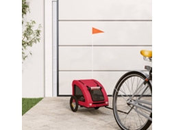 Vidaxl Reboque Bicicleta Animais Tecido Oxford/ferro Vermelho