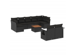 Garden Sofa Set, Garden Sofa Sets Vidaxl Preto Rattan / Vime (n/a)