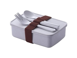 2026 caja de Alimentos Portátil de Fibra de Bambú para Estudiantes Con Cierre Hermético Capa Sola Azul