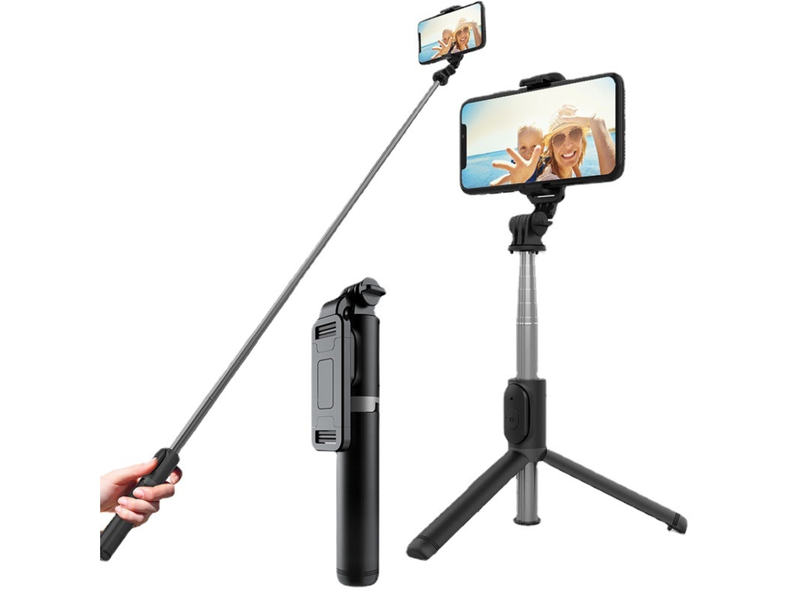 Lurelia Tripé Para Selfie Bluetooth, Com Controlo Remoto, Até 100 Cm, Rotação 360°, Para Telemóvel