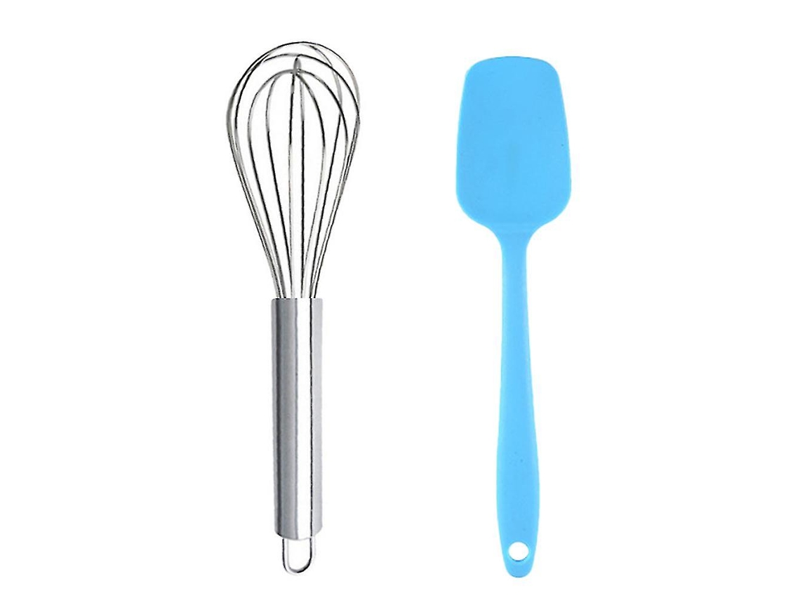Conjunto de 2 Utensílios de Cozinha de Silicone, Espátula e Colher Antiaderente para Cozinha, Resistente Ao Calor e Seguro