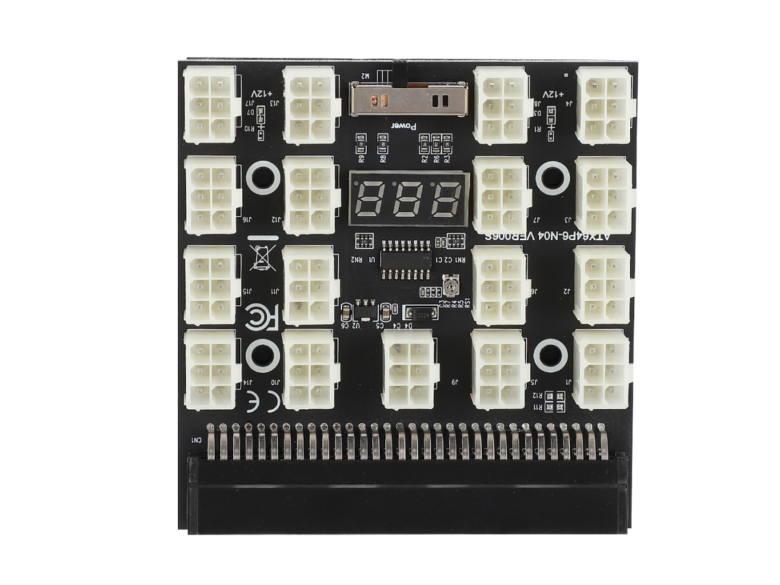 Placa Conversora LAXISCREED Pci e 17x 6pin 12v com Led
