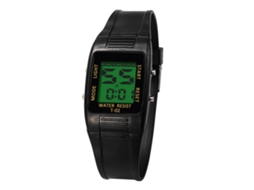 Relógio eletrônico infantil à prova d'água até 30 metros com pulseira de PVC, amarelo