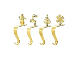 Gancho De Lareira Em Forma De Floco De Neve Dourado, Sacola De Presente Para Decoração De Natal Olysi Shop
