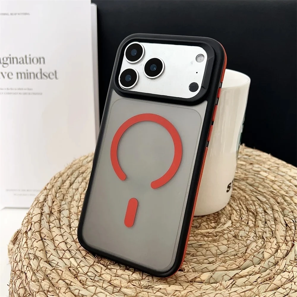 (vermelho, Iphone 17) Capa Elegante Com Borda, Magnética, Fosca E Antiderrapante, Compatível Com Magsafe