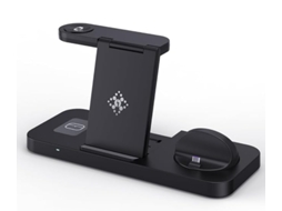 Estação De Carregamento Sem Fio 6 Em 1, Carregador Rápido 18w Certificado Qi Para Iphone, Apple Watch E Airpods (preto)