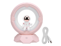 Rebe-lâmpada De Noite Para Crianças Homem Espacial Silicone 3 Temperaturas Usb Recarregável Led Mesa De Noite Quarto Rosa