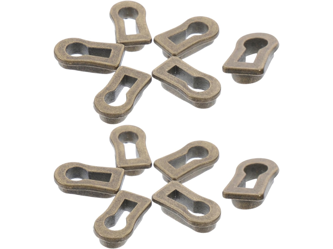 Conjunto De 12 Placas Decorativas Ovais Para Fechaduras Móveis, 22x12x7mm, Na Cor Marrom Cobre