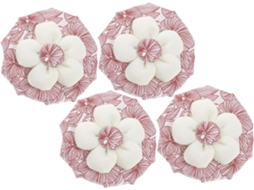 Conjunto De 4 Capas Antiestáticas Para Maçanetas Portas, Em Tecido De Algodão Vermelho Com Estampa Floral E Isolamento