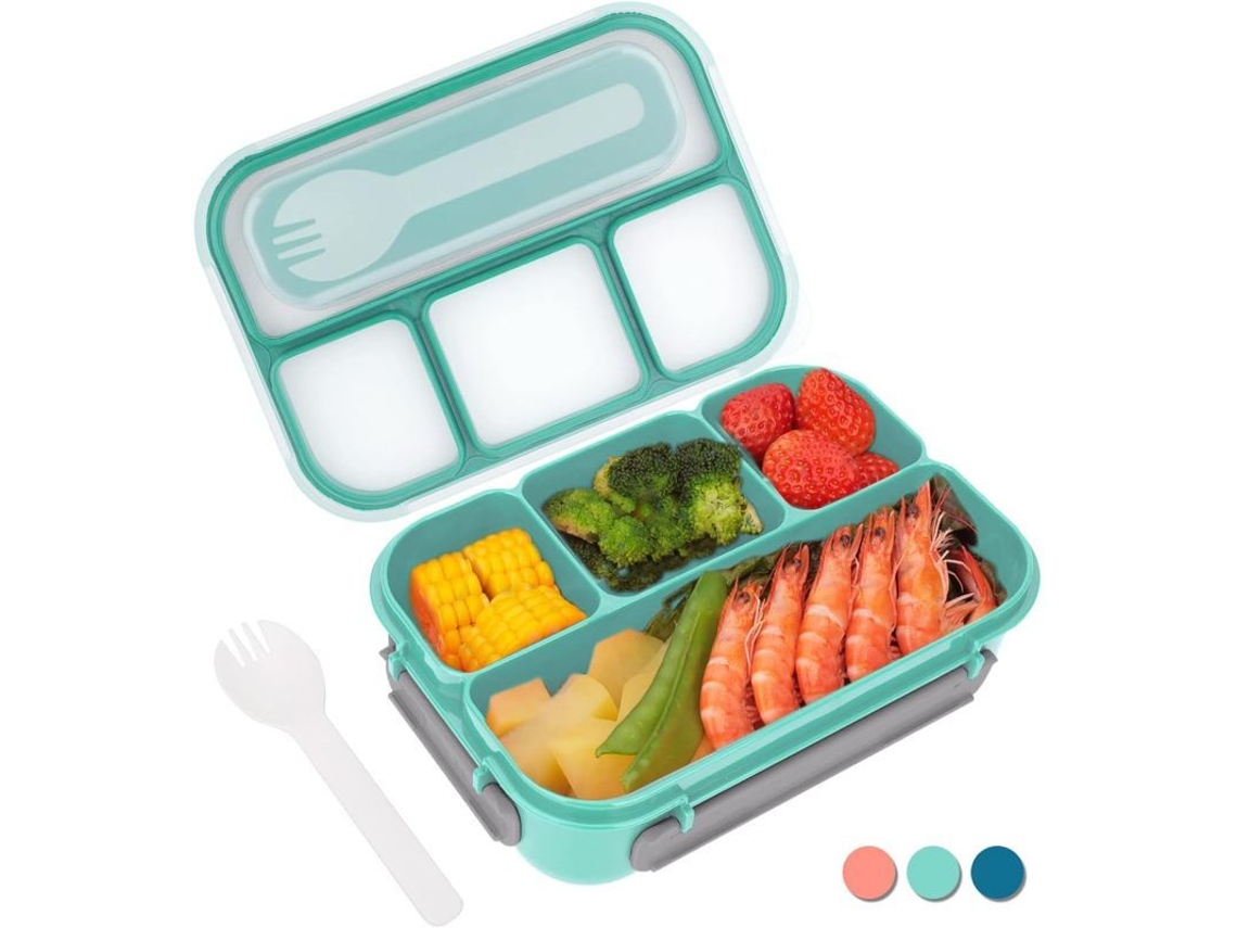 Bento box adulto e infantil anti vazamento lavável e seguro para congelador BPA free verde S/MARCA