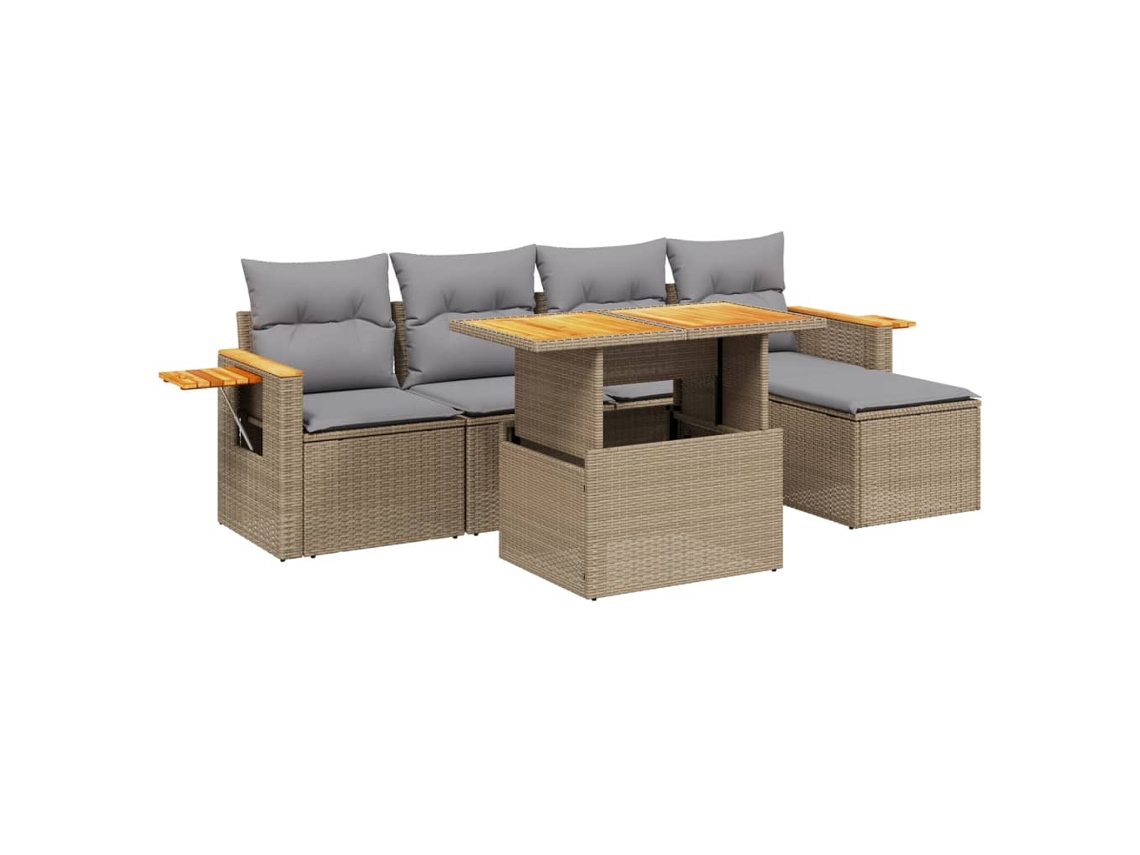 Garden Sofa Set, Garden Sofa Sets Vidaxl Bege Rattan / Vime (n/a)